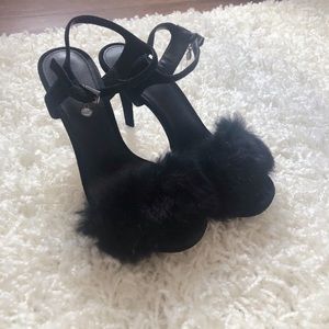 Michael Kors fur heeled sandal